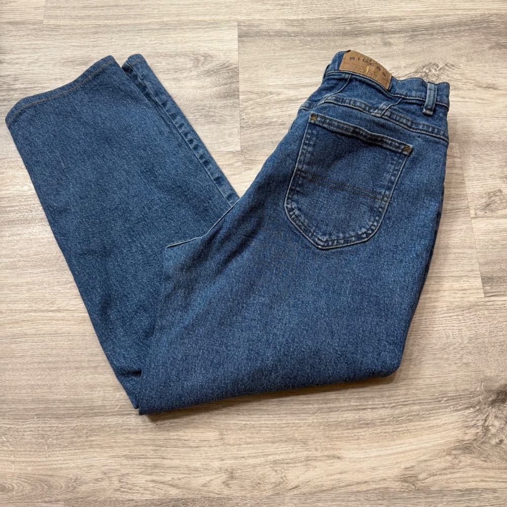 Riders by Lee Women's Blue Denim Straight Leg Jeans Size 12 Medium Wash